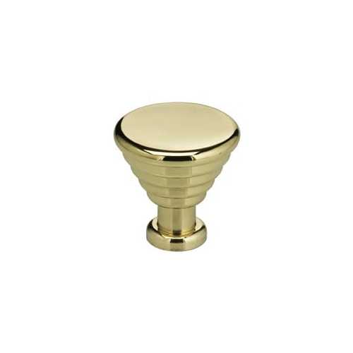 Omnia 9147/25.3 1" Stepped Cone Cabinet Knob Bright Brass Finish