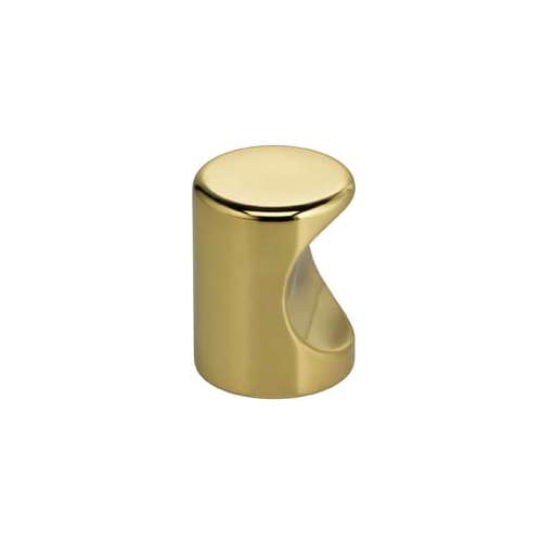 1" Modern Finger Cabinet Knob Bright Brass Finish