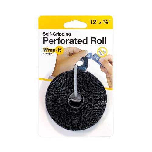 Wrap-It 400-12X75PBL-XCP6 Perforated Roll 12 ft. L Black Polypropylene Black - pack of 6