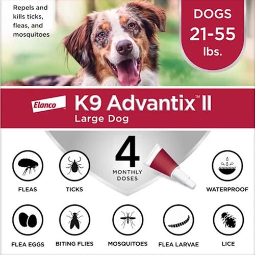 Flea Drops K9 Advantix II Liquid Dog Imidacloprid/Permethrin/Pyriproxyfen 0.34 oz