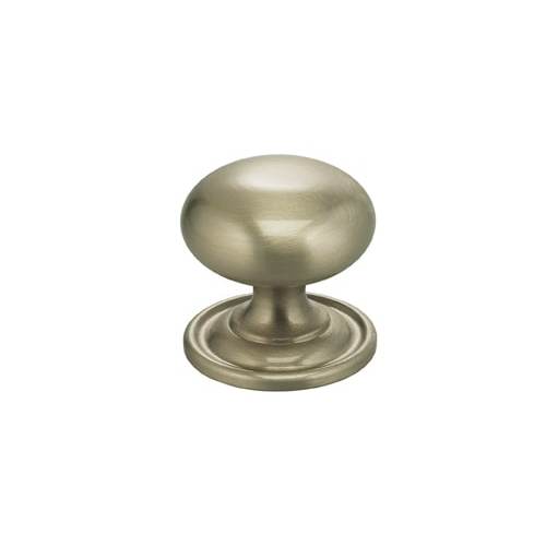 1-3/16" Round Cabinet Knob with Backplate Satin Nickel Finish