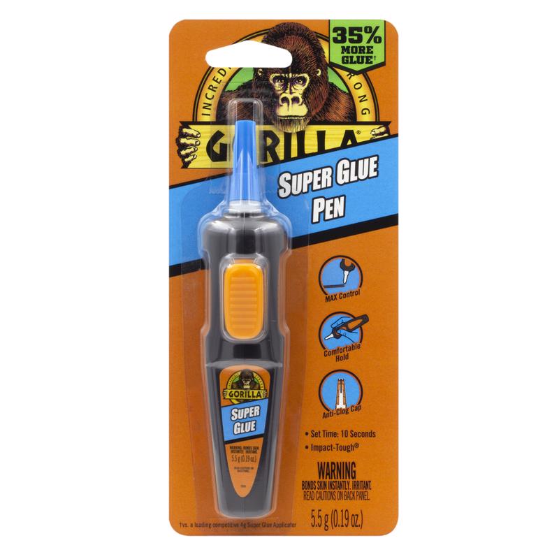 Gorilla 104408 Super Glue Pen, Liquid, Irritating, Sharp, Straw/White, 5.5 g