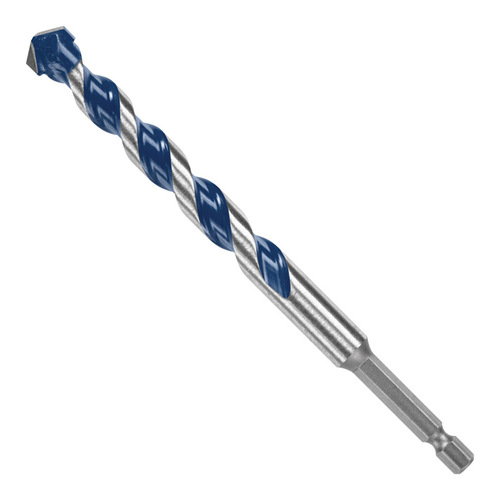 BlueGranite Turbo Hammer Drill Bit, 1/2 in Dia, 6 in OAL, Milled Flute, 2-Flute, 5/16 in Dia Shank Painted