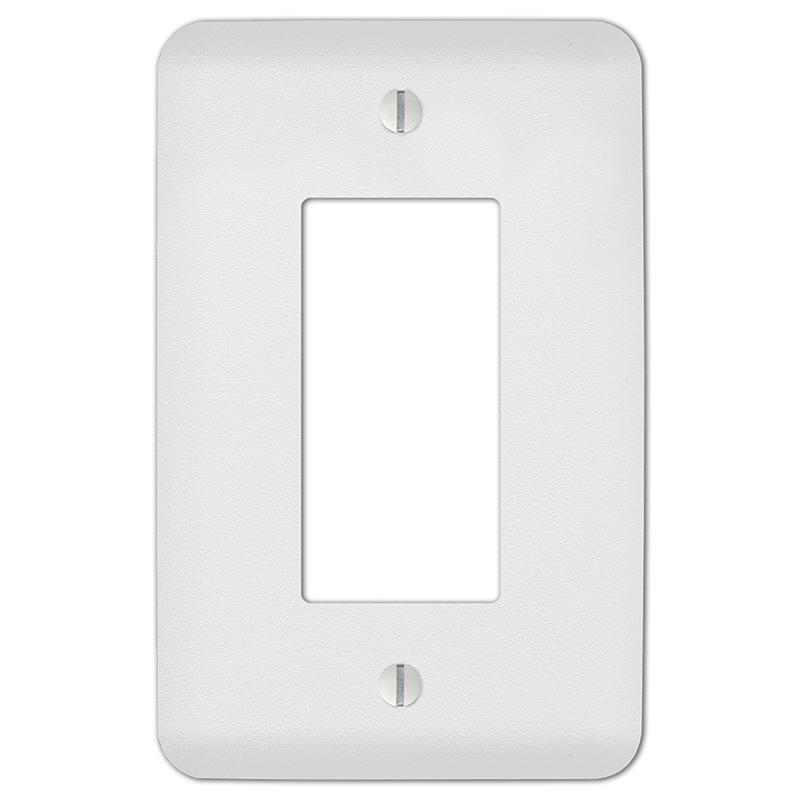 Amerelle 635RW Wall Plate Perry Textured White 1 gang Stamped Steel Rocker Textured