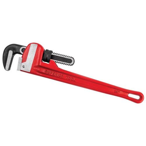 PRO-LINE Series 0 Pipe Wrench, 2-1/2 in Jaw, 18 in L, Straight Jaw, Iron, Epoxy-Coated