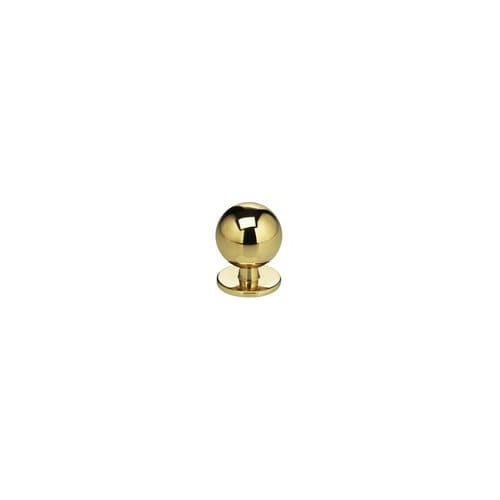 1-3/8" Ball Cabinet Knob with Backplate Bright Brass Finish