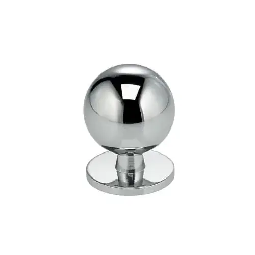 1-3/16" Ball Cabinet Knob with Backplate Bright Chrome Finish