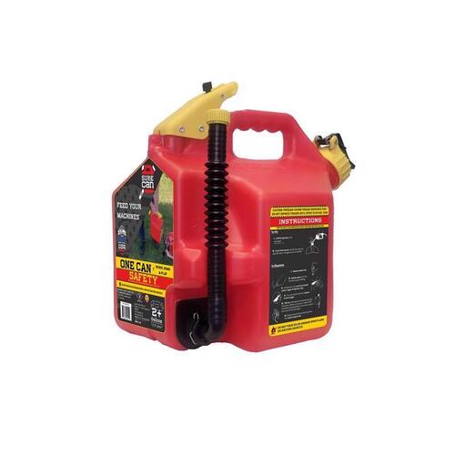 Safety Can, 2.2 gal Capacity, HDPE, Red