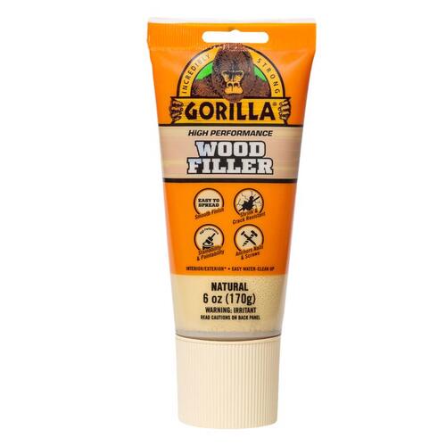 Wood Filler, Liquid Paste, Odorless to Mild, Tan, 6 oz Tube - pack of 6