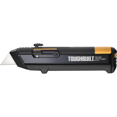 ToughBuilt TB-H4S2-03-6BES Utility Knife 6.5" Retractable Reloading Black Black