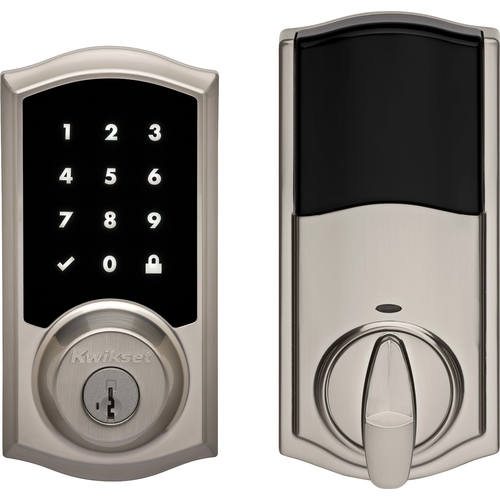 Premis Touchscreen Smart Lock with SmartKey with RCAL Latch and RCS Strike Satin Nickel Finish