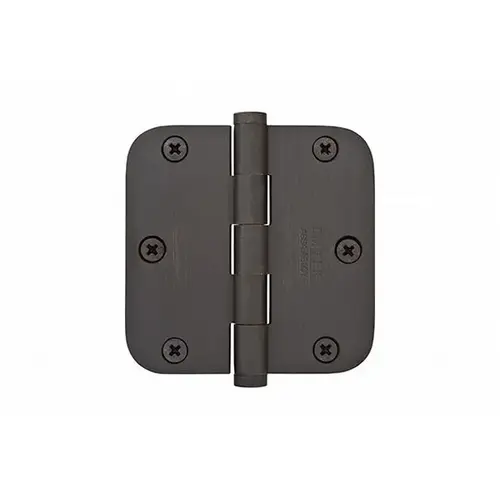 3-1/2" X 3-1/2" 5/8" Radius Heavy Duty Steel Hinge Oil Rubbed Bronze Finish Pair