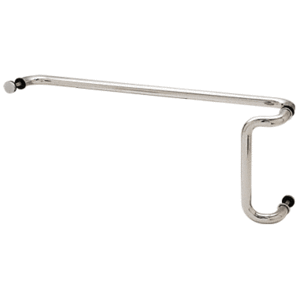 Polished Stainless 10" x 28" Back-to-Back Offset Combination Push and Pull Handle Set