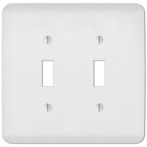 Wall Plate Perry Textured White 2 gang Stamped Steel Toggle Textured