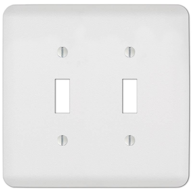 Amerelle 635TTW Wall Plate Perry Textured White 2 gang Stamped Steel Toggle Textured