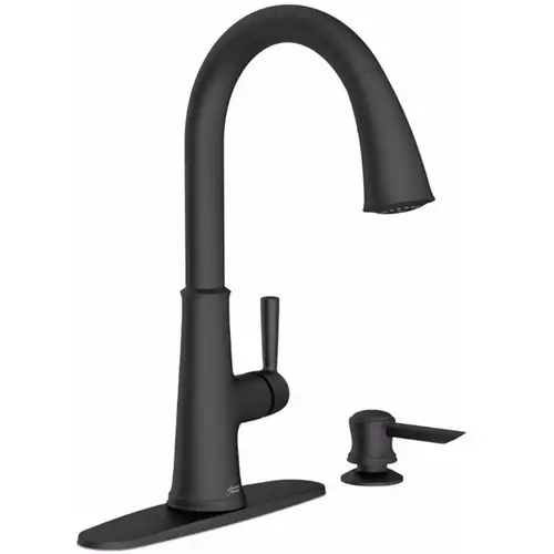 American Standard 9319300.243 Maven Series Pull-Down Kitchen Faucet with Soap Dispenser, 1.8 gpm, 1-Faucet Handle Matte Black