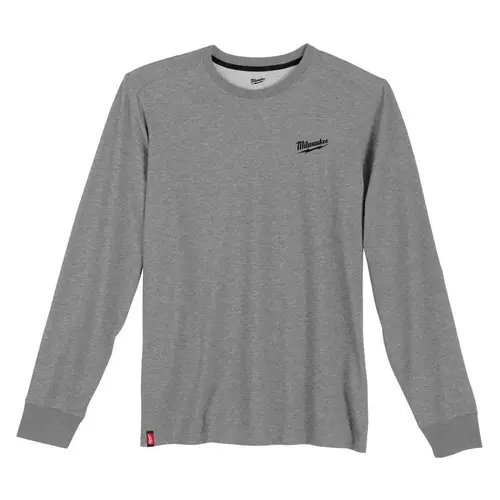 Tee Shirt M Long Sleeve Men's Crew Neck Gray Hybrid Work Gray