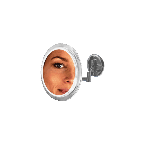 Satin Nickel 9" Surround Light Dual Arm Mirror with 5X Magnification