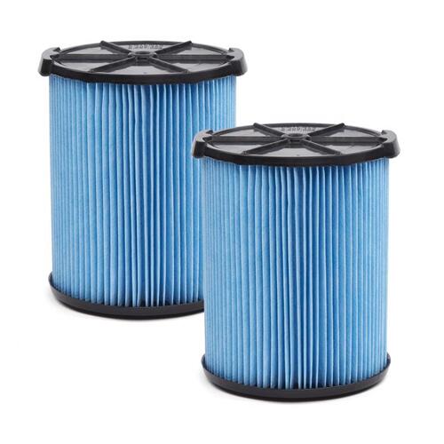 Wet/Dry Vac Cartridge Filter 6.75" D Fine Dust 5-20 gal Blue