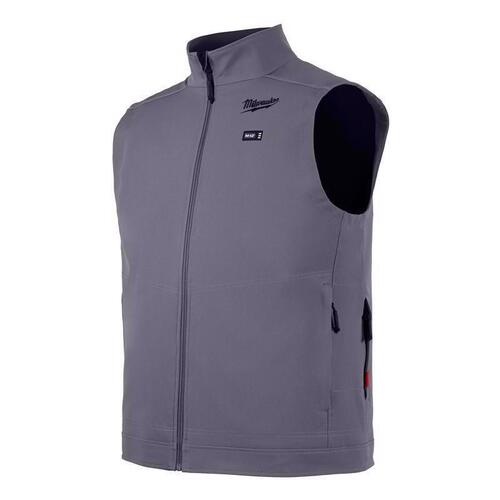 Heated Vest M12 XL Sleeveless Unisex Full-Zip Gray Gray