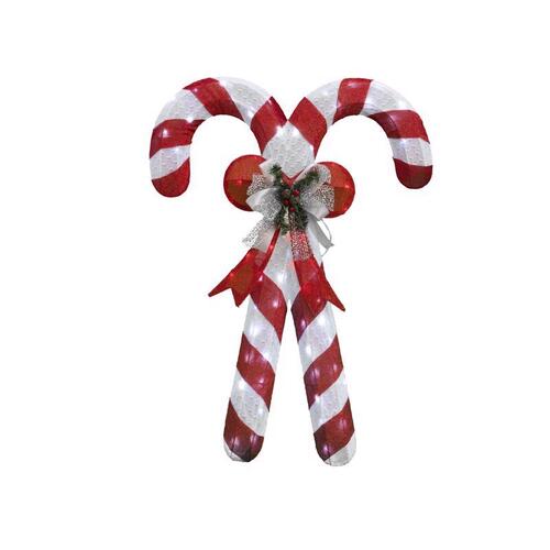 Yard Decor LED Red/White Lighted Candy Can 3.5 ft.