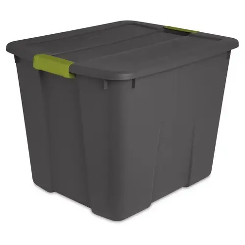 Latch Storage Box 20 gal Dark Gray 16-7/8" H X 22-1/8" W X 18-5/8" D Stackable Dark Gray - pack of 6