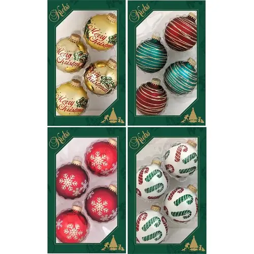 Krebs CBK011004A Indoor Christmas Decor Gold/Green/Red/White Ball Gold/Green/Red/White
