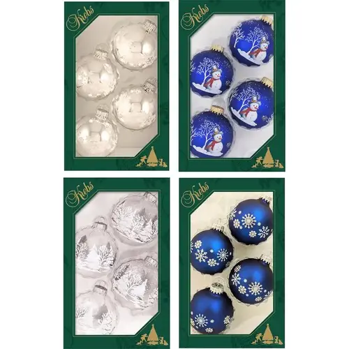 Krebs CBK011005A Indoor Christmas Decor Blue/Silver/White Ball Blue/Silver/White