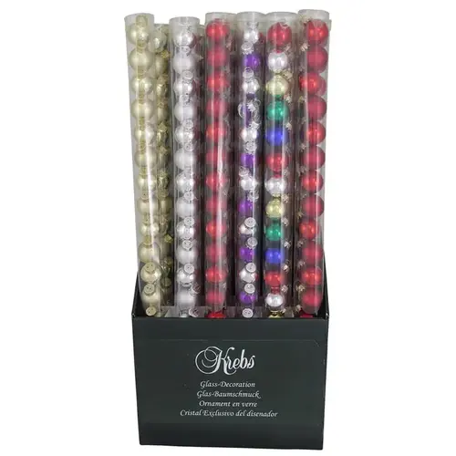 CHRISTMAS BY KREBS CBK03478-XCP18 Ornament Assorted Ball Tube Assorted - pack of 18