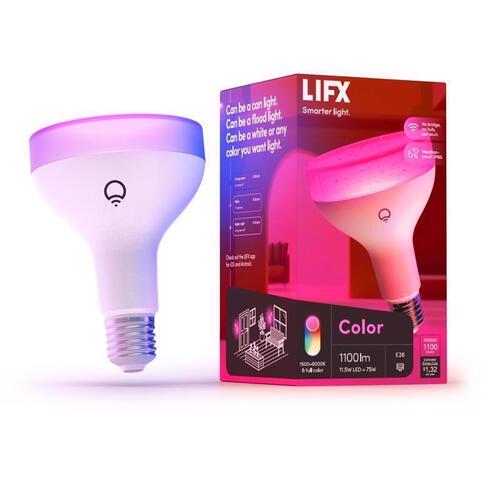 LED Bulb Smart Home BR30 E26 (Medium) Smart-Enabled Color Changing 75 Watt Equivalence Clear