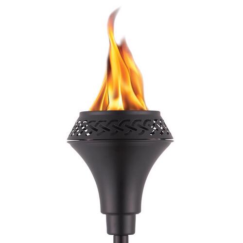 Tiki 1120089 Outdoor Torch Island King Black Metal 65" Large Flame Black
