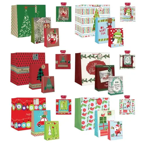 Gift Bag Multi-Color Christmas Multi-Color - pack of 24