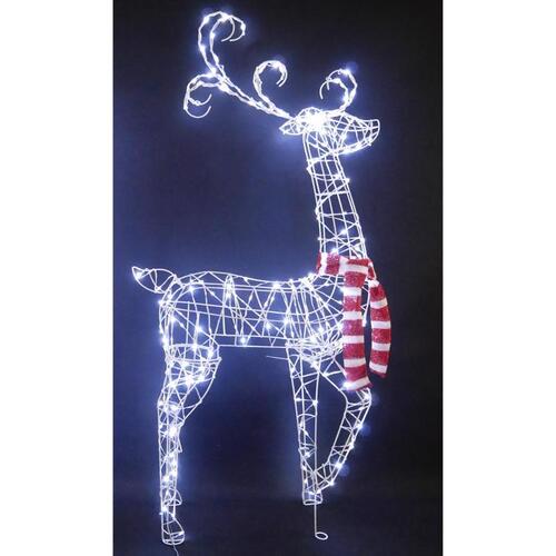 Yard Decor LED Cool White Ornate Wire Buck 4 ft.