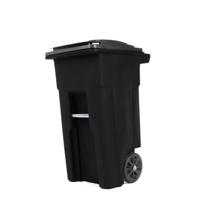 TOTER,LLC 79232-R2200 Garbage Can 32 gal Black Polyethylene Wheeled Lid Included Black