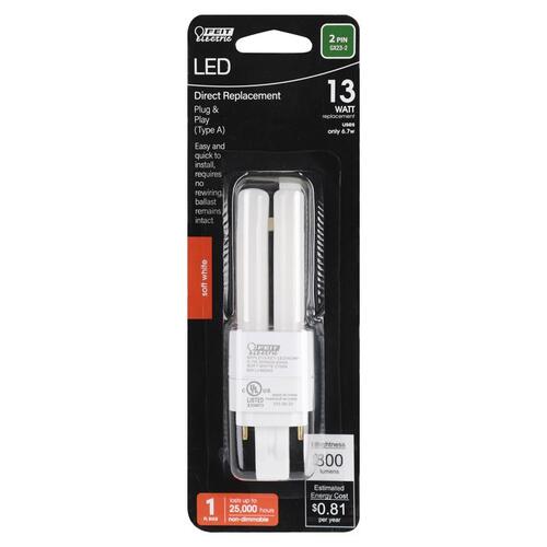 LED Tube Light PL GX23 Soft White 13 Watt Equivalence