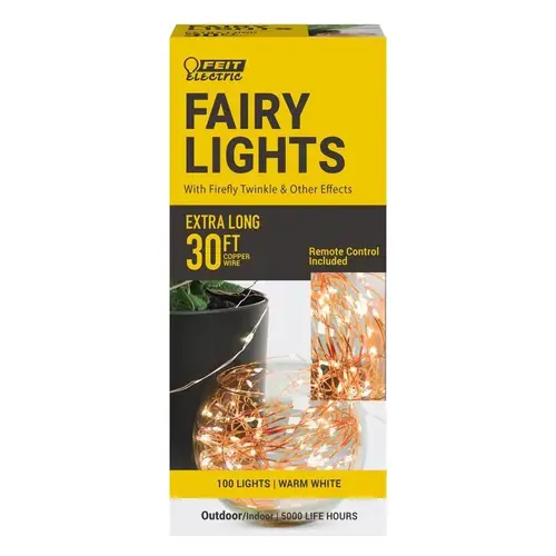 String Lights LED Fairy Warm White 30 ft. 100 lights