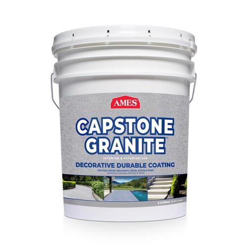 Concrete Floor Paint Capstone Granite Gloss Quicksilver Water-Based Acrylic 5 gal Textured