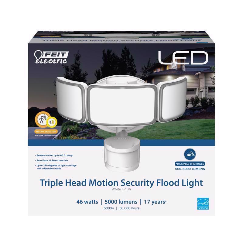 Feit Electric S105TFL850MOTWH Security Floodlight Motion-Sensing Hardwired LED White White