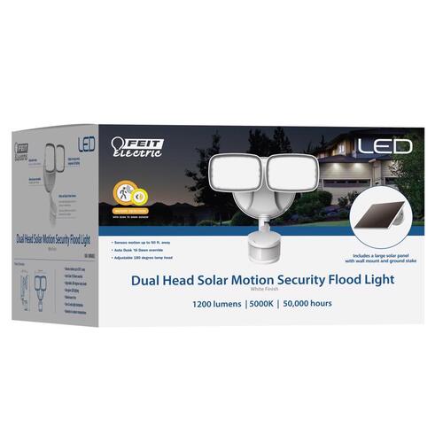 Security Floodlight Motion-Sensing Solar Powered LED White White