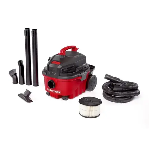 Wet/Dry Vacuum 4 gal Corded 120 V 5 HP Black/Red