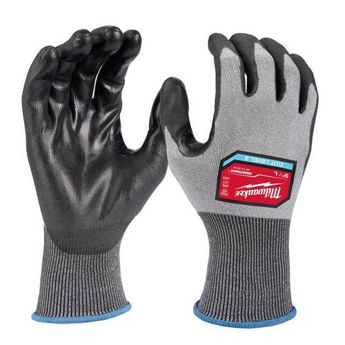 Milwaukee 48-73-8722 Dipped Gloves Unisex Indoor/Outdoor Black/Gray L Black/Gray