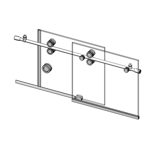 Oceana - Sliding Shower Door System - Brushed Stainless Steel