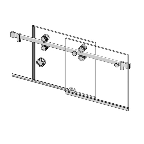 Taiga - Sliding Shower Door System - Polished Stainless Steel
