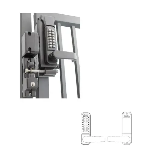 Sumo Surface Mount Gate Lock with Passage and Key Lockout Function with Single Combination Satin Chrome Marine Grade Finish