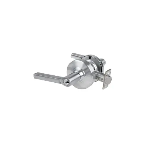 KIT - Grade 2, Entry Latitude Lever, Key in Lever, C123 Keyway (0-Bitted Brushed Chrome Cylinder 626), 2-3/8" Backset, ANSI Strike, Satin Chrome 626, US26D