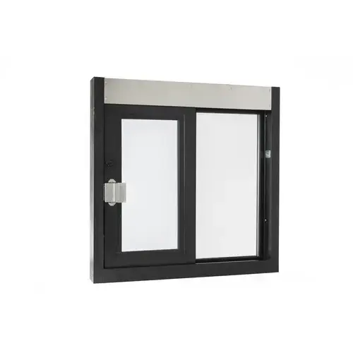 Quikserv SC-3030-432-9018-BL 36" x 36" California Drive Thru Slider Window For Food Service 432 sq in. (Air Curtain) Left Hand Slide Dark Bronze