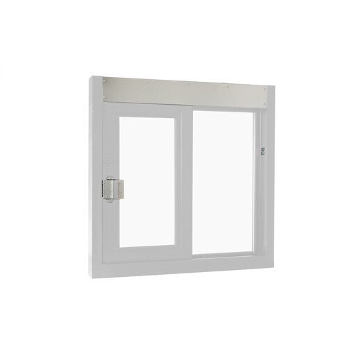 Quikserv SC-3030-432-9018-CL 36" x 36" California Drive Thru Slider Window For Food Service 432 sq in. (Air Curtain) Left Hand Slide Clear Anodized Aluminum