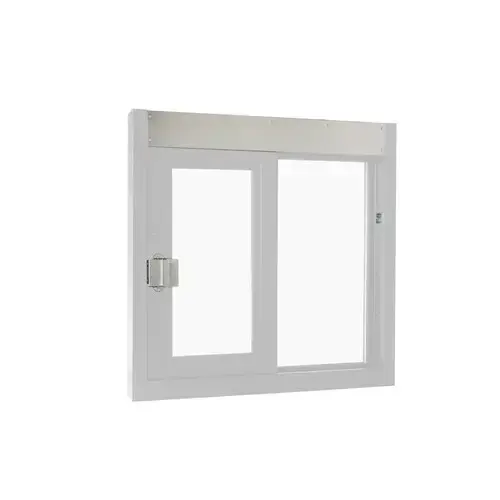 36" x 36" California Drive Thru Slider Window For Food Service 432 sq in. (Air Curtain) Left Hand Slide Clear Anodized Aluminum