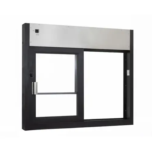 48" x 41" California Drive Thru Slider Window For Food Service 216 sq in. (Restricted Panel) Left Hand Slide Dark Bronze