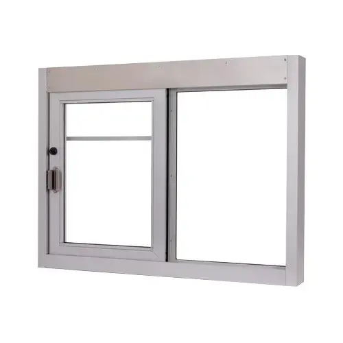 48" x 36" California Drive Thru Slider Window For Food Service 216 sq in. (Restricted Panel) Left Hand Slide Clear Anodized Aluminum